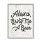 Stupell Industries Alexa Bring Me Beer Distressed Kitchen Sign in Gray Frame Wall Art